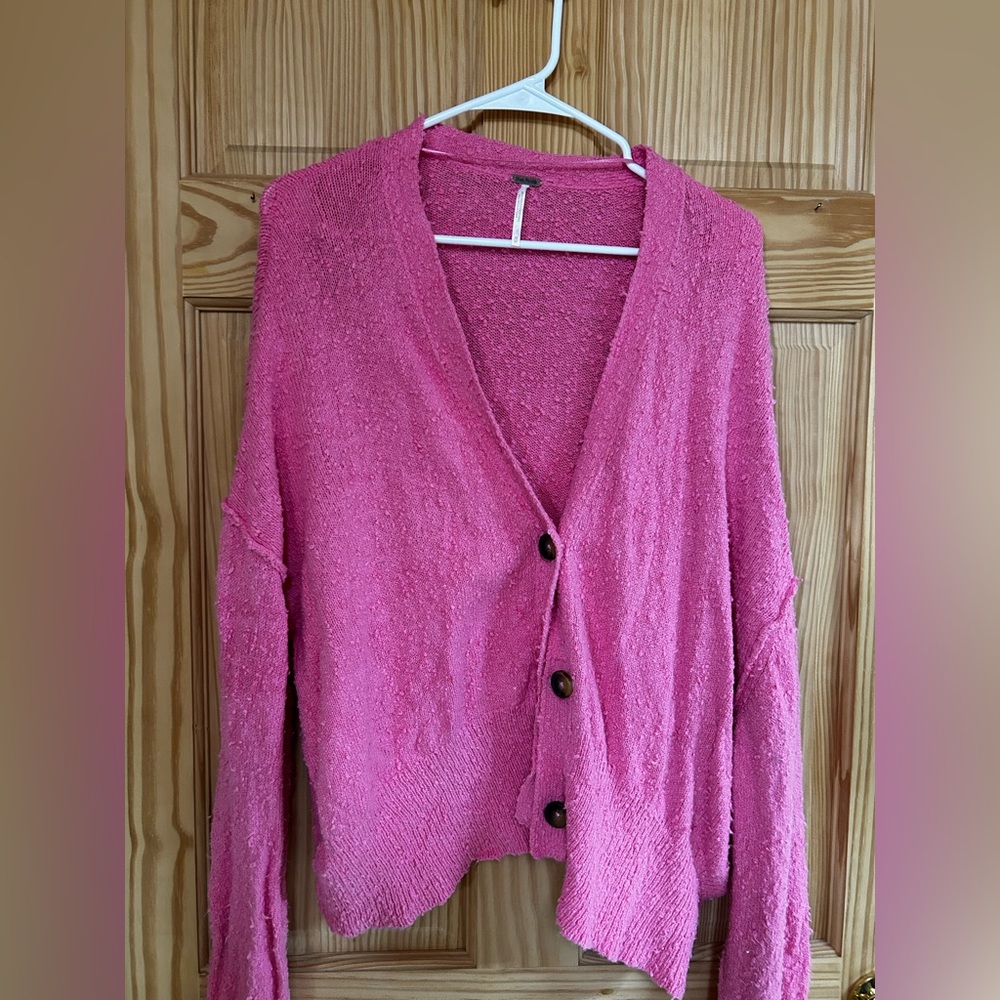 Free People Pink Cardigan Medium